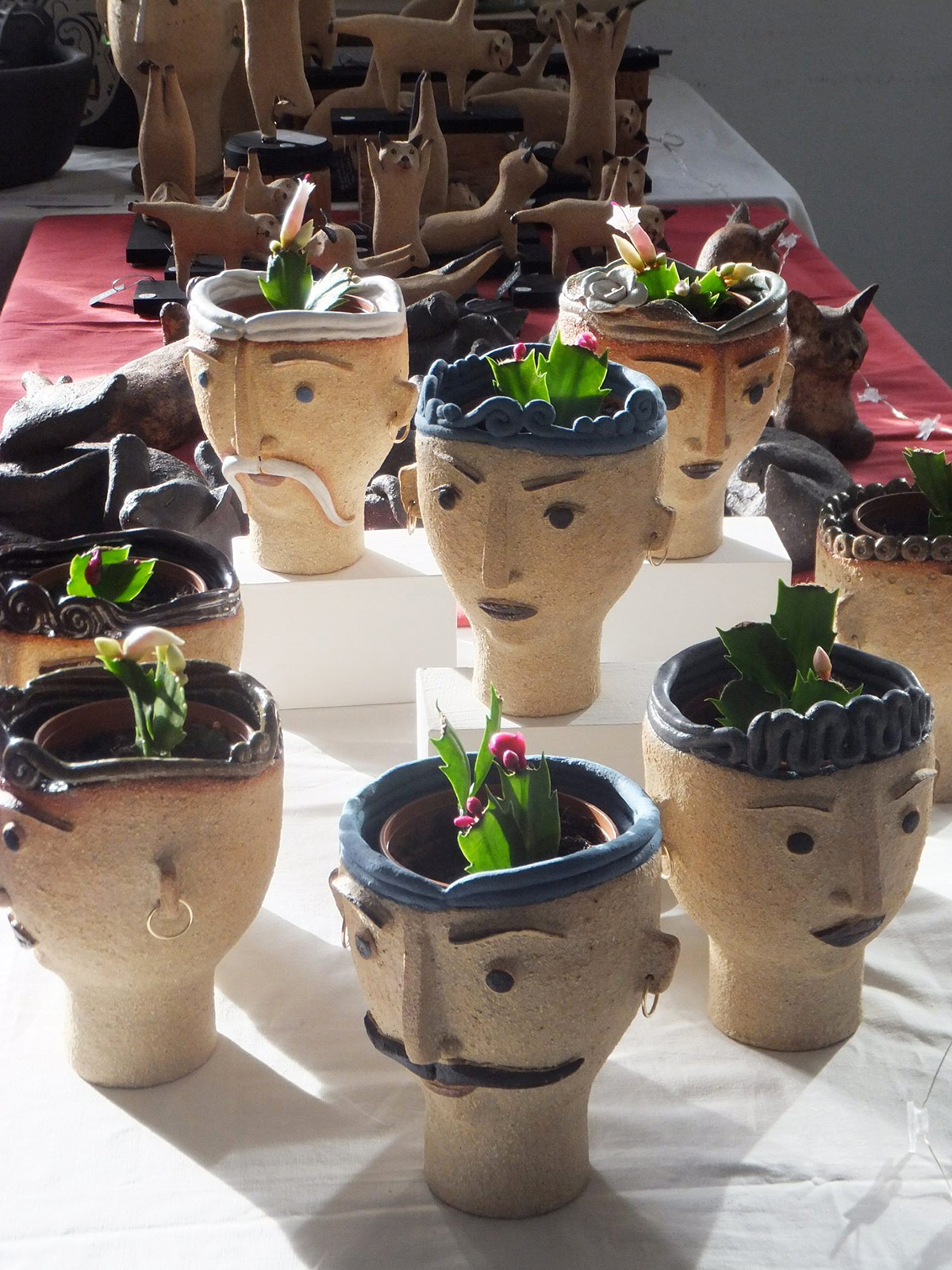 Linda Brogan - Ceramic Head Pots