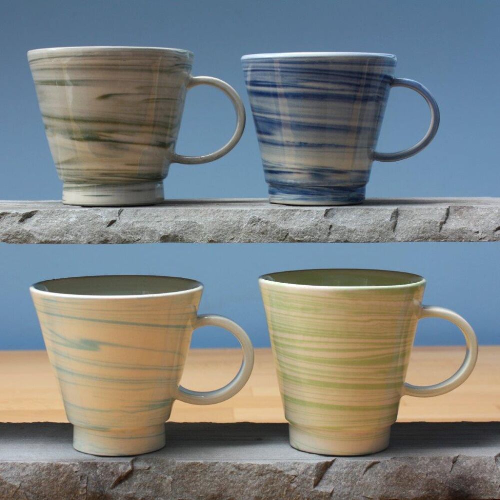 Marbled clay mugs